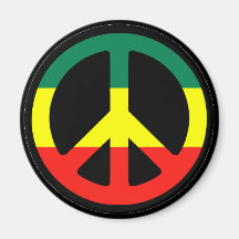 Rasta Peace Symbol Refrigerator Magnets