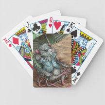 Rat on beach playing cards