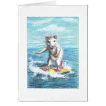 Rat surfer note card