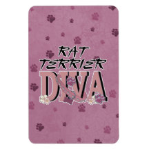 Rat Terrier DIVA Rectangle Magnets