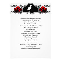 Raven and Roses Goth Wedding Custom Invitation