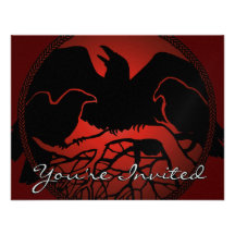 Raven Art Invitations Personalized Native Art Card