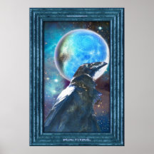 RAVEN ETERNAL Raven & Moon Fantasy Unframed Art Poster
