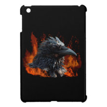 Raven Flames Wiccan Gothic Design Cover For The iPad Mini