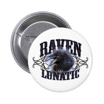 Raven Lunatic Button