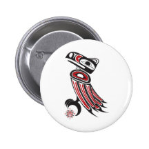Raven steals the sun pinback button
