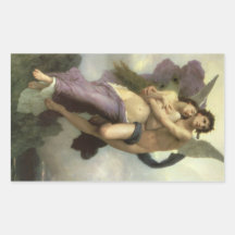 Ravishment by Bouguereau, Vintage Victorian Art Rectangle Sticker