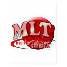 RBC MLT LABORATORY SWOOSH LOGO - MED LAB TECH POST CARDS