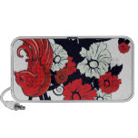 re finch and black white red flowers laptop speaker