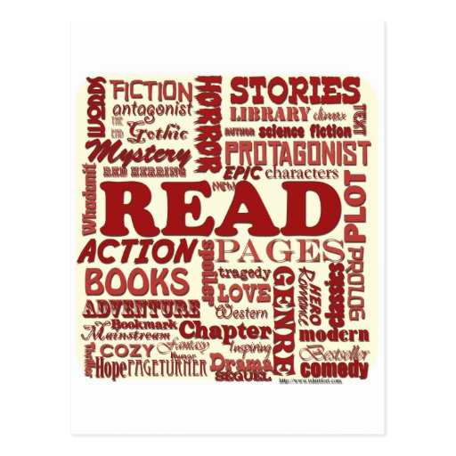 Read all about it red! post card