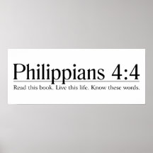 Read the Bible Philippians 4:4 Poster