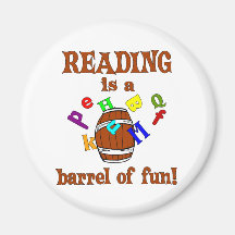 Reading Barrel of Fun Refrigerator Magnet