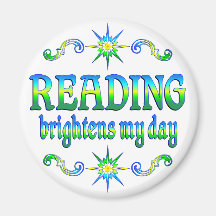 Reading Brightens My Day Refrigerator Magnets