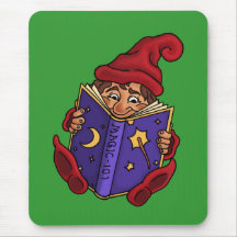reading gnome fantasy mouse pads