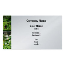 Reading in the Garden - Platinum Finish Business Card Template