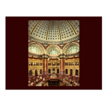 Reading room Library of Congress Washington Post Card
