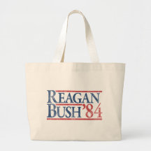 Reagan Bush 84 1984 vintage retro campaign Canvas Bags