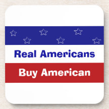 Real Americans Buy American Beverage Coasters