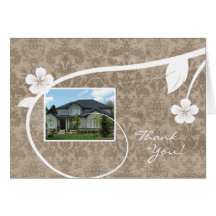 Real Estate Home Thank You Greeting Card Beige