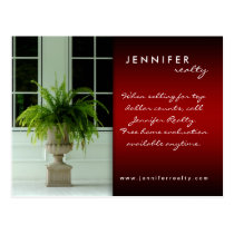 Real Estate Postcards Green Fern House Red Black postcards