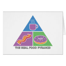 Real Food Pyramid - Coffee, Bacon, Doughnuts Cards