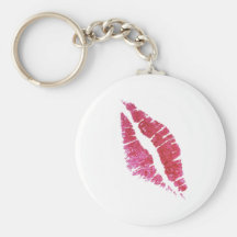 Real lipsstick kiss keychains