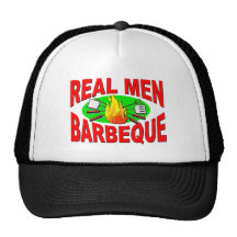 Real Men Barbeque. Funny Design for The BBQ King. Hats