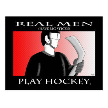Real Men: Play Hockey Postcards