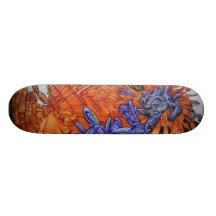 Real Paris Wall Graffiti Abstract Skate Board
