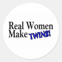 Real Woman Make Twins (Blue) Stickers