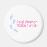 Real Women Make Twin (Pink Blue Footprints) Fridge Magnets