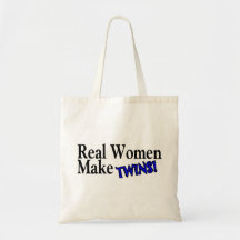 Real Women Make Twins Blue Tote Bag