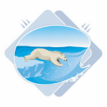 realistic polar bear fishing photo cut outs