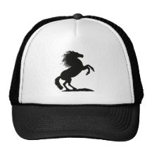 Rearing Black Stallion - Mesh Hats