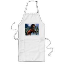 Rearing Chestnut Unicorn  Long Apron