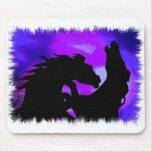 Rearing Horses Design Mouse Pad