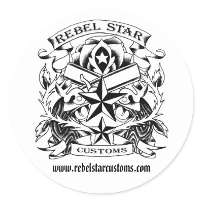 Rebel Star Customs Tattoo Logo Stickers by rebelstarcustoms