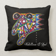 Rebellious I Am! Throw Pillows