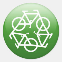 ReBicycle Green Round Stickers