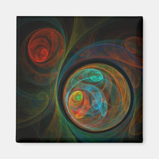 Rebirth Abstract Art Square Magnet