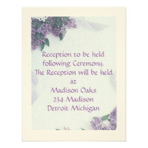 Reception Card Matches "Lilacs And Love"