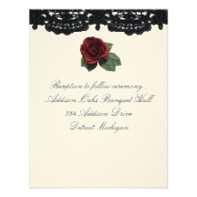 Reception invitation Design Roses and Cake