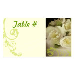 Reception Table Number Cards - Cream Roses Business Card Template