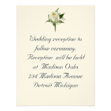 Reception Wedding Invitation White Rose