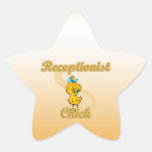 Receptionist Chick Star Stickers