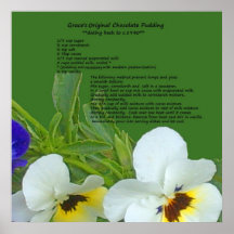 Recipe and Pansies Poster