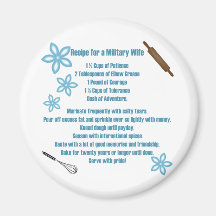 Recipe For A Military Wife Magnet
