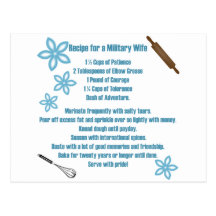 Recipe For A Military Wife Postcards