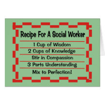 Recipe for a Social Worker Cards