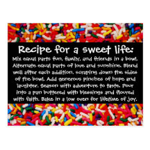 Recipe for a Sweet Life Postcard